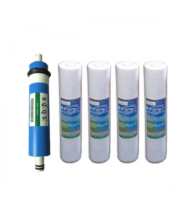 BNQS 80 GPD RO Membrane (Works Till 2000 TDS) + Colandas 10 Inch PP Suitable for All Types of Domestic Water Purifier